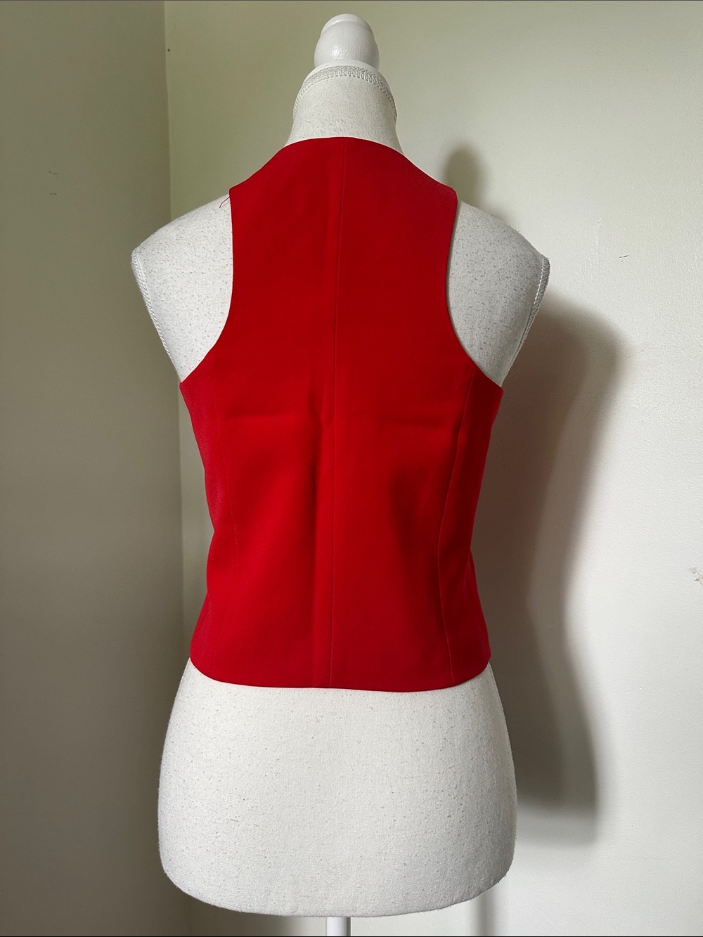 NWT RICKI’S Vibrant Red Button Up Vneck Preppy Academia Twee Skater Vest XS - Picture 3 of 6